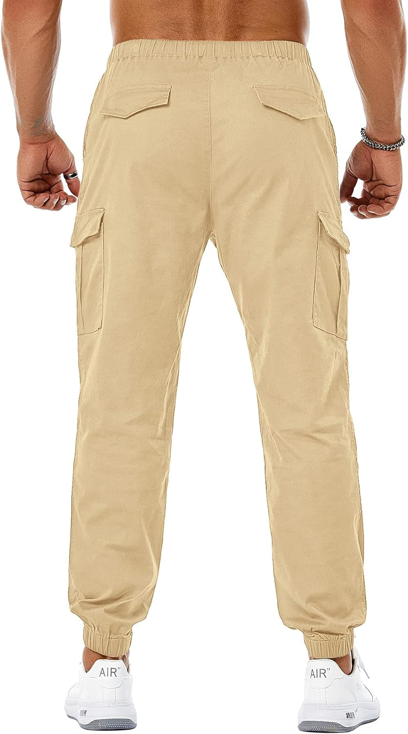 Men'S Casual Cargo Pants Joggers Sports Pants Trousers Long Pants with Pockets