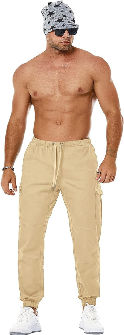 Men'S Casual Cargo Pants Joggers Sports Pants Trousers Long Pants with Pockets