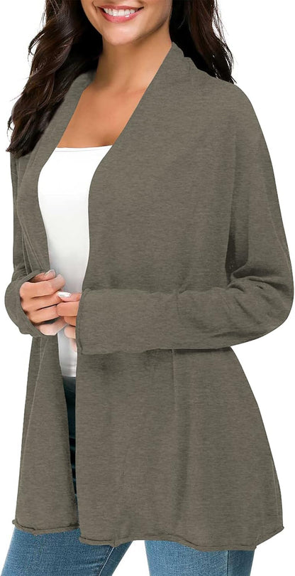 Women'S Long Sleeve Open Front Casual Thin Cardigan